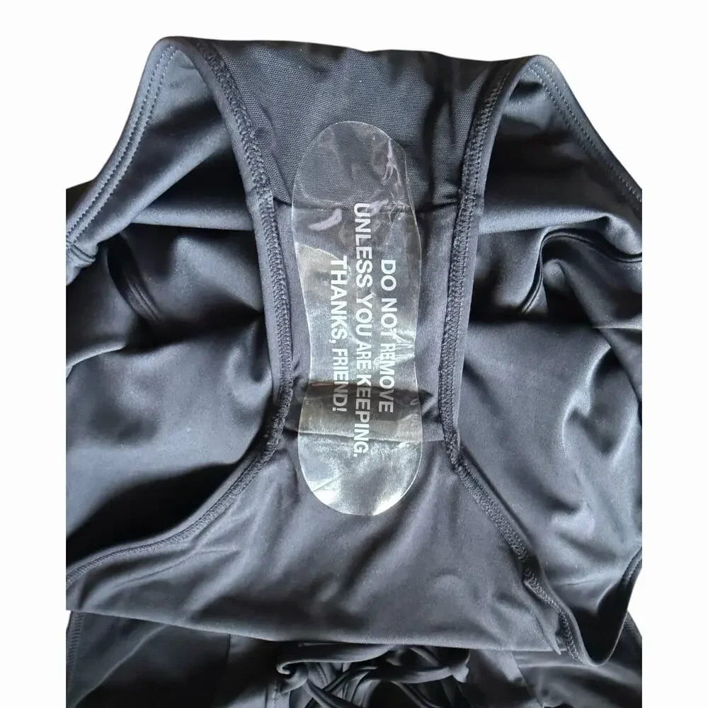 TA3 Lifty One Piece Swimsuit Black Corset Sculpting Lace Back Size Small NWT